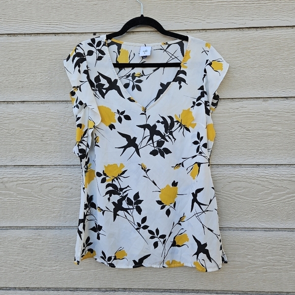 Cabi birdwatcher blouse 3963 flutter sleeve lightweight medium. - Picture 1 of 6